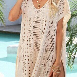 Crochet Bikini Cover V-Neck Beach Top Sweater